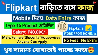 Flipkart Data Entry Jobs From Home  Earn Money From Home for Students  Online Jobs at Home [upl. by Schreibe733]