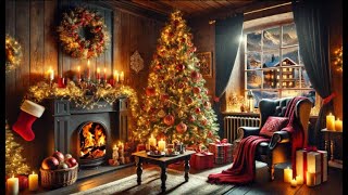 🔥Winter Cozy Christmas Jazz Relaxing Music for Good Mood Vibes 🎄 Warm Cabin Room amp FIreplace [upl. by Novoj]