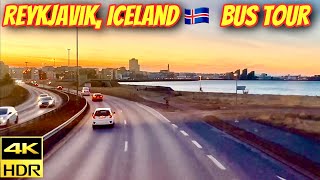 4KHDR ReykjavikIceland 🇮🇸 Bus Tour [upl. by Aisatsan916]