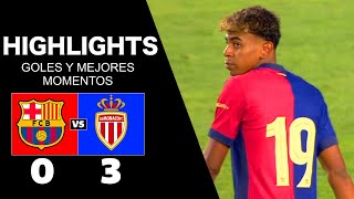 BARCELONA vs MÓNACO 03  RESUMEN y GOLES  FINAL  JOAN GAMPER 2024 [upl. by Itsirc509]