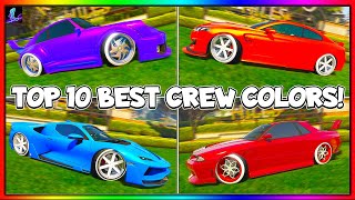 The TOP 10 BEST CREW COLORS In GTA 5 Online 2023 Modded Crew Colors Neon Colors amp More [upl. by Samford133]