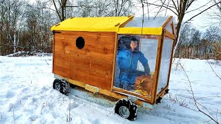 UPGRADING The Drivable Camper  Full Cabin Build  Snowy Overnight Adventure [upl. by Anaert529]