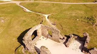 Llanddwyn Island Anglesey North Wales A DronesEye View of the Ruins of St Dwynwens Church [upl. by Atinahc]