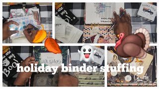 HOLIDAY BINDER STUFFING  Halloween🎃 Thanksgiving 🦃 Christmas🎄 holidaysavings 2024goals myway [upl. by Theo514]