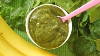 How to Make Baby Food Banana Spinach Puree For Babies  Weelicious [upl. by Ramas721]