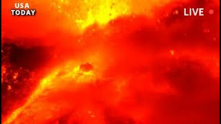 HorribleLive footage seconds the powerful explosion the Etna volcano that buried the city of Sicily [upl. by Ddene]