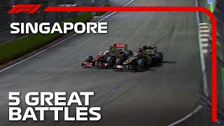 Five Stupendous Battles at the Singapore Grand Prix [upl. by Dnamra]