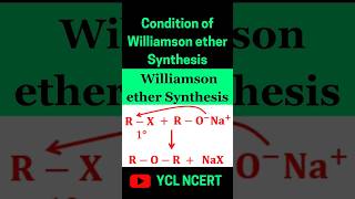 Condition of Williamson ether synthesis 💯chemistry shorts [upl. by Biles591]