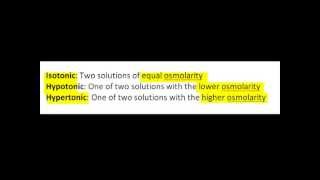 Osmolarity amp Tonicity [upl. by Udela]