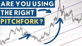 Precision Pitchfork Trading Andrews Pitchfork vs Schiff Pitchfork [upl. by Tumer]