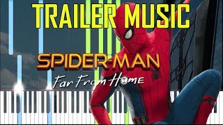 SPIDERMAN FAR FROM HOME  TRAILER MUSIC Synthesia Piano Tutorial [upl. by Mil988]