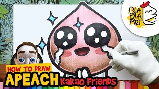 HOW TO DRAW APEACH from KAKAO FRIENDS  Best Kakao Friends Characters Drawings  BLABLA ART [upl. by Ennayllek]