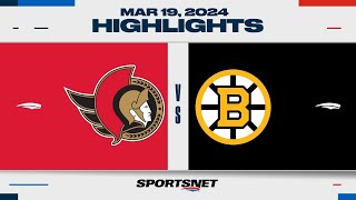 NHL Highlights  Senators vs Bruins  March 19 2024 [upl. by Milan]