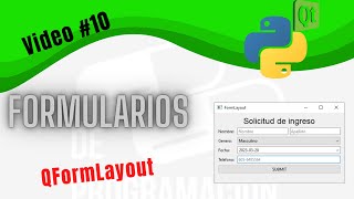 Curso PyQt6  Creando un formulario con QFormLayout Video 10 [upl. by Virendra204]