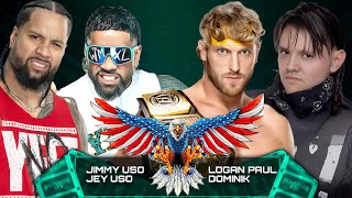 WWE 2K24  Tornado Tag Team Match  Logan Paul Dominik Mysterio VS Jey Uso Jimmy Uso  WWE [upl. by Idel]