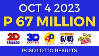 Lotto Result October 4 2023 9pm PCSO [upl. by Enid]