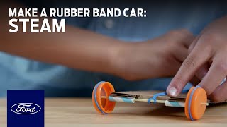 Science in a Snap Make a Rubber Band Car  STEAM  Ford [upl. by Zobias575]