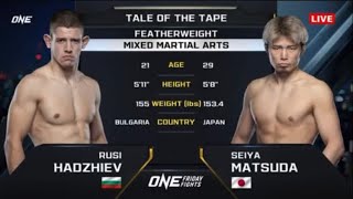 Rusi Hadzhiev vs Seiya Mastura OneChampionship WeAreOne mma fridayfights [upl. by Tlaw]