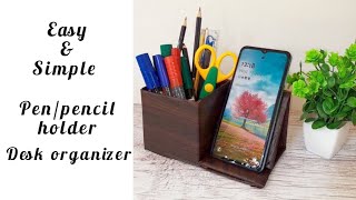 DIY Pen holder with mobile holder  Deskdecor  Desk organizer penholder deskdecor deskorganizer [upl. by Blackwell]