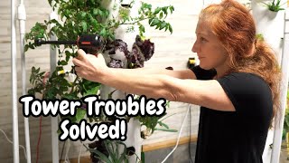 Grow vegetables indoors Troubleshooting and a new toy for cleaning your towers [upl. by Eblehs453]