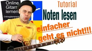 Noten lesen auf der Gitarre einfacher gehts nicht [upl. by Hilarius421]