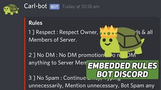 How to Setup Rules Channel  Embedded Rules  Carl Bot  Discord [upl. by Sundin]