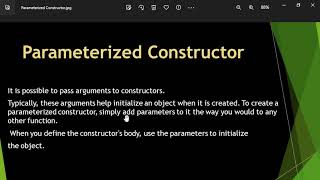 PARAMETERIZED CONSTRUCTOR IN Cprogramminglanguage [upl. by Roye]