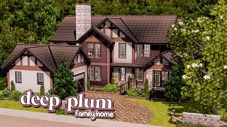 building a large family home  deep plum  the sims 3 speed build  cc links [upl. by Acirehs]