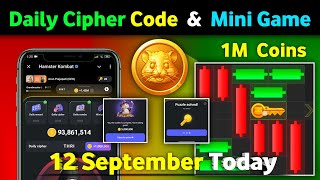 12 September Daily Cipher Code amp 12 September Mini Game Hamster Kombat Mini Puzzle Game Solved Today [upl. by Demetris]