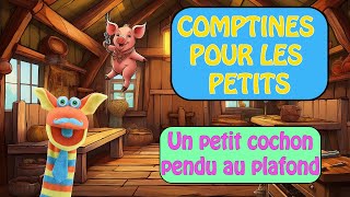 LES COMPTINES DES MARIONNETTES  Un petit cochon pendu au plafond [upl. by Hunley]