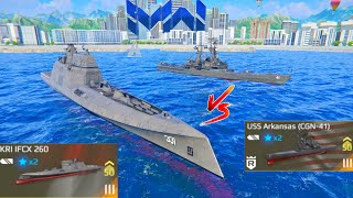 Modern Warships KRI IFCX 260 Vs USS Arkansas [upl. by Enyawal639]