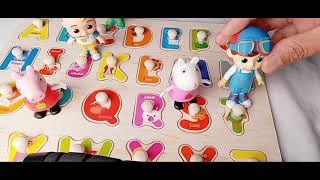 Learn Alphabets with JJCeceNinaCodyPeppe Pig and Suzy Sheep Barbieandkids [upl. by Idisahc]