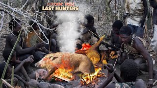 Spending 24Hrs With Hadzabe Tribe HuntingCooking amp Eating Wild Meat In The Bush Pt 2•True Hunters [upl. by Trilbie523]