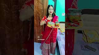 हाथो में पूजा की थाली 😍❣️🌜 ytshorts love trending shortsfeed shortsviral karwachauth pooja [upl. by Radack449]