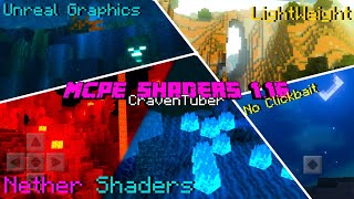 MCPE 116 Top 5 Best Ultra Realistic Shaders Nether Shaders Unreal Graphics and Dynamic Lighting [upl. by Grimona316]