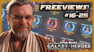 SWGOH FREEVIEWS Free Roster Reviews 1625 [upl. by Initirb]