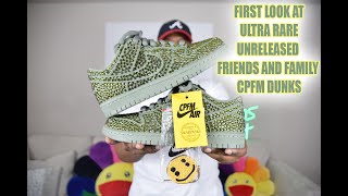 FIRST LOOK AT ULTRA RARE FRIENDS AND FAMILY quotSPIRAL SAGEquot CPFM DUNKS [upl. by Verla992]