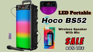 Hoco BS52 LED Portable Wireless Speaker With Mic [upl. by Hardie]