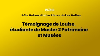 Témoignage de Louise étudiante de Master 2 Patrimoine et Musées UBO Quimper [upl. by Rezal]