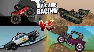 Hill Climb Racing Big Finger VS Super Offroad VS Police Car VS Hot Rod [upl. by Orlando]