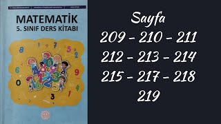 5SINIF MATEMATİK DERS KİTABISAYFA 209  210211212213214217218219 [upl. by Sissie]