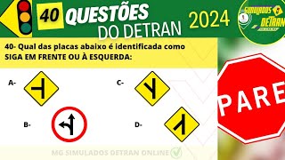 Questões da Prova teórica do Detran 2024 prova do detran 2024 legislaçãodetrânsito detranmg2024 [upl. by Jim753]