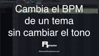 Cómo cambiar BPM o tempo de un tema manteniendo el tono o pitch en FL Studio [upl. by Bergh]