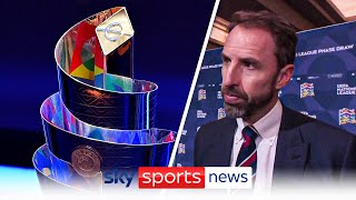 Gareth Southgate reacts to Englands Nations League draw [upl. by Oigimer997]