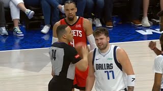 LUKA DONCIC GOT ON DILLION BROOKS NERVES AFTER INSTGATING HIM LOL CROSSES HIM [upl. by Lowenstein921]