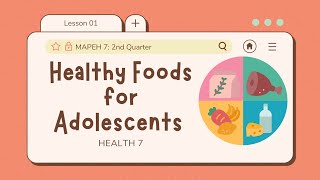 Health 7 Lesson 1 Healthy Foods for Adolescents [upl. by Lorenza]