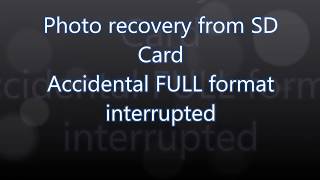 SD Card full format interrupted  Photo Recovery [upl. by Papageno765]