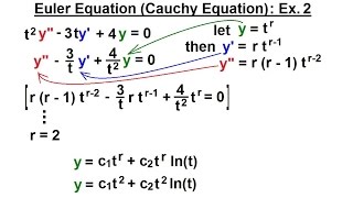 Differential Equation  2nd Order 68 of 84 Euler Eqn Cauchy Eqn Ex 2 [upl. by Ahsael]