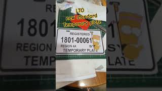 LTO new standard temporary plate lto temporaryplate stickers [upl. by Ulrikaumeko]