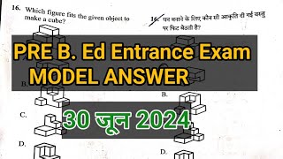 PRE BEd Entrance Exam 2024 Answer Key  PRE BEd Maths solution studywithkp [upl. by Veejar]